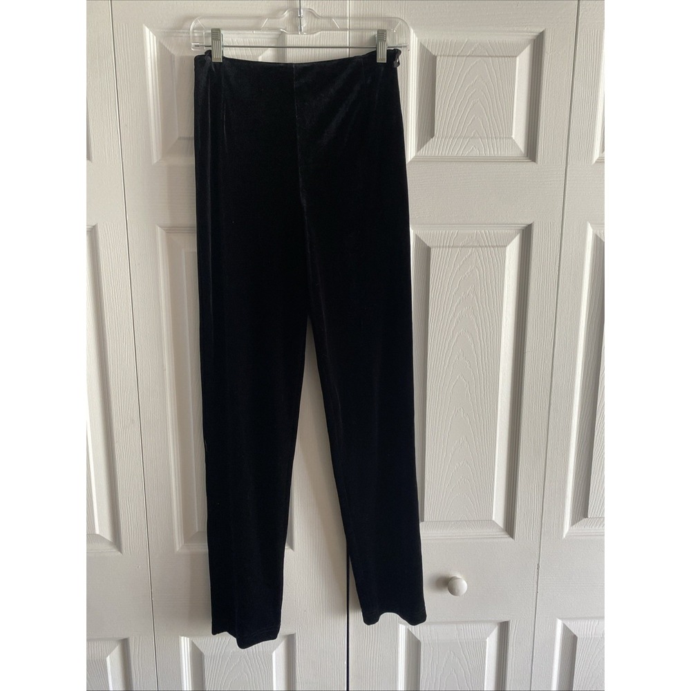 Platinum Dorothy Schoelen Velvet Pants Womens Size 4 Black Vintage Straight Leg